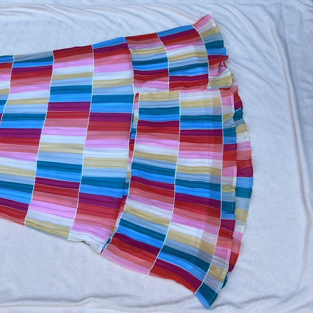 Fate rainbow multi-color summer maxi dress women’s size medium - Picture 6 of 16
